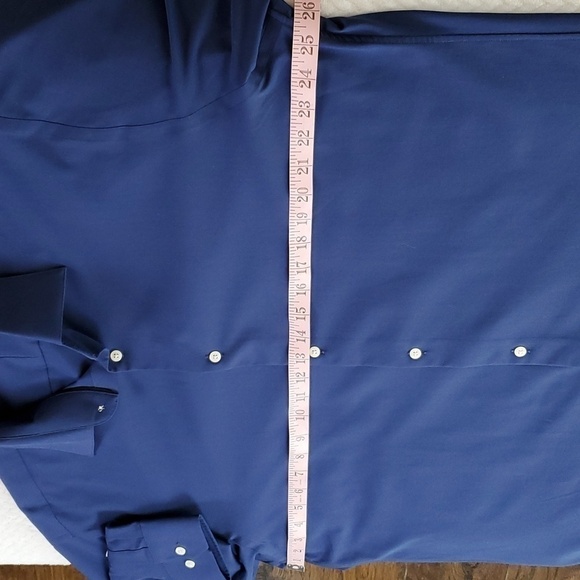 Nordstrom TechSmart Navy LongSleeve Button Up Dress Shirt Men’s Size 16.5 32-33 - Picture 7 of 16
